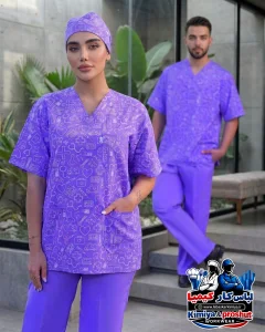 ست سلدا (کلاه -تونیک) بنفش - ۲