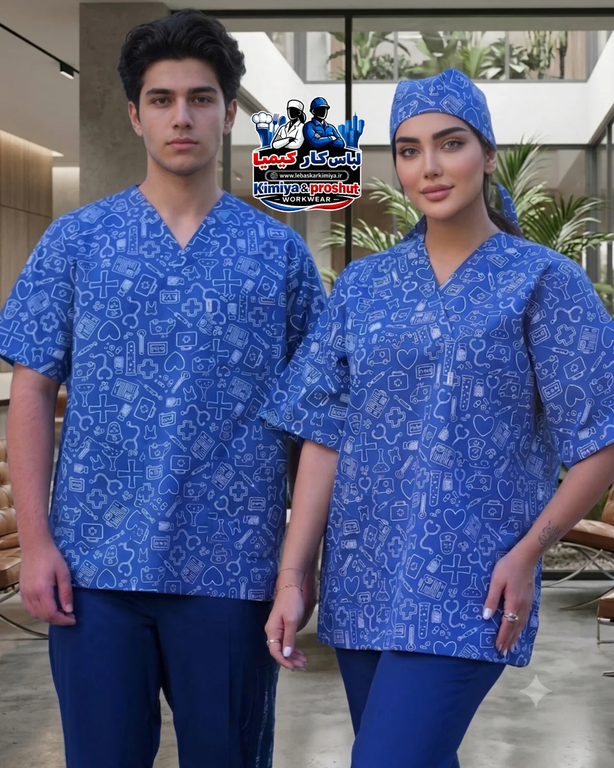 ست سلدا (کلاه-تونیک) آبی نفتی